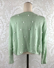 Load image into Gallery viewer, 525 America ¾ Sleeve Cropped Pom Pom Sweater size S
