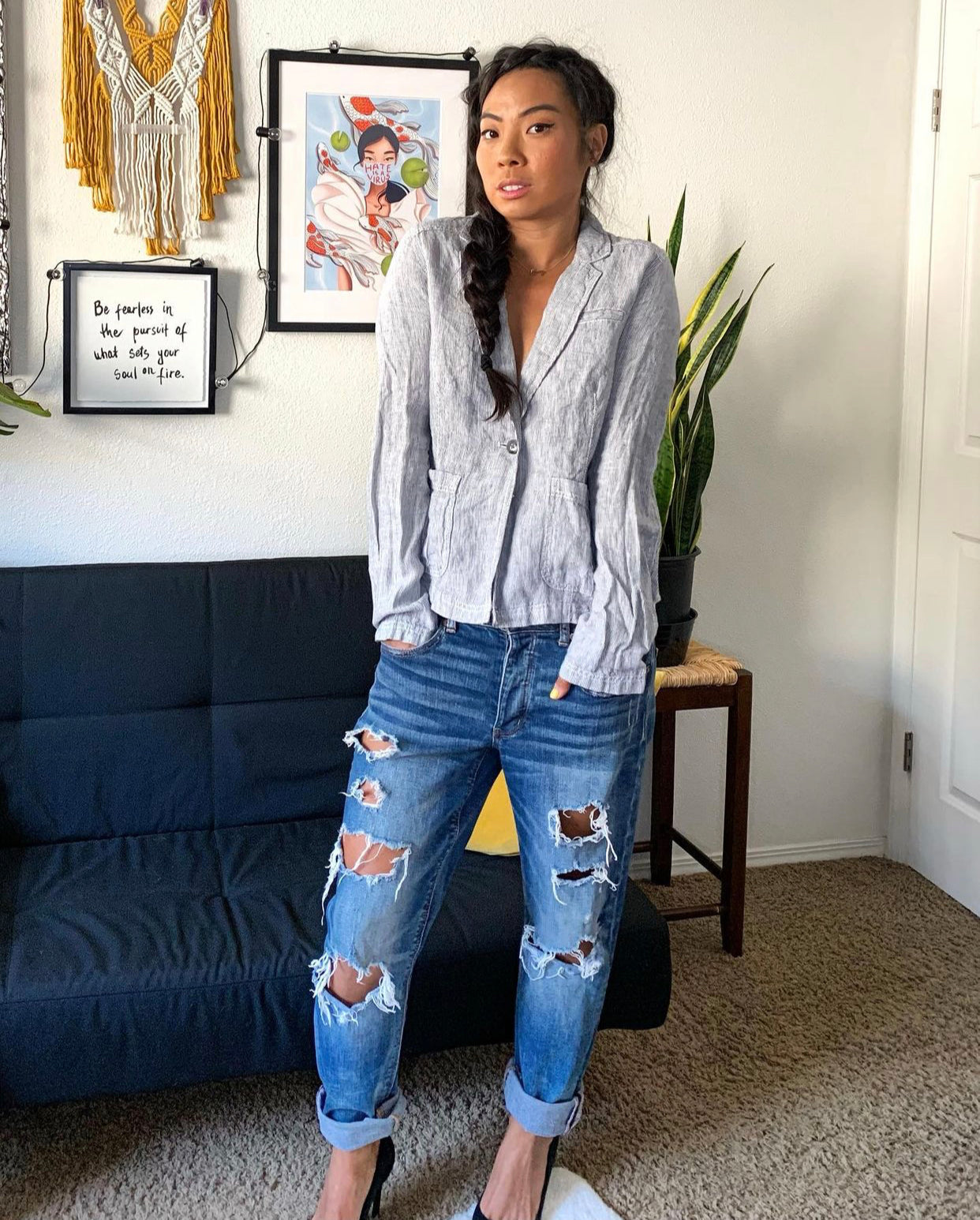 Caslon Seersucker Blazer size M – My Fashion Stash