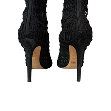 Load image into Gallery viewer, Giambattista Valli Lace Up Knee High Peep Toe Boots size 38

