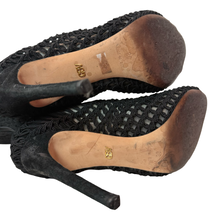 Load image into Gallery viewer, Giambattista Valli Lace Up Knee High Peep Toe Boots size 38
