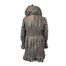 Load image into Gallery viewer, Ermanno Scervino Pleated Nylon Coat with Real Fur Collar size 38
