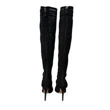 Load image into Gallery viewer, Giambattista Valli Lace Up Knee High Peep Toe Boots size 38
