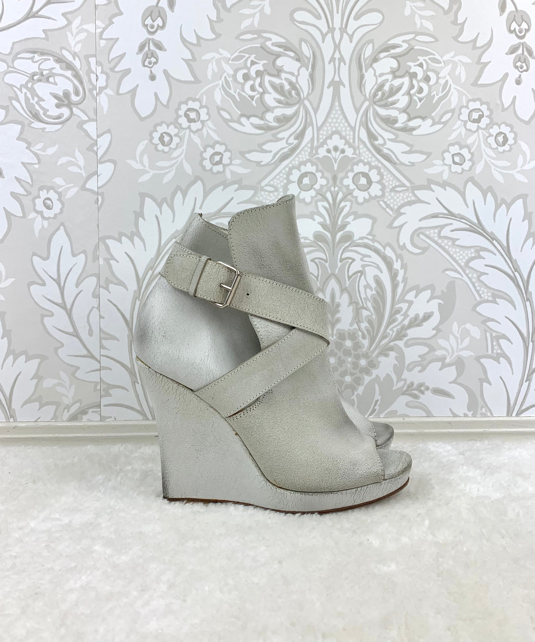 Masnada Distressed Leather Booties size 38