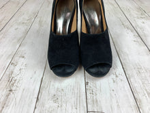 Load image into Gallery viewer, Coach Suede Peep Toe Heels size 5.5
