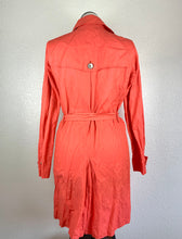 Load image into Gallery viewer, T Tahari Wrinkled Belted Trench Coat size 14
