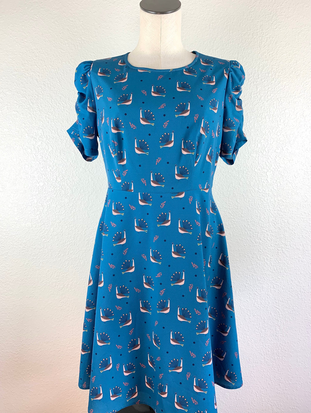 Yumi Peacock Printed A-line Dress size S