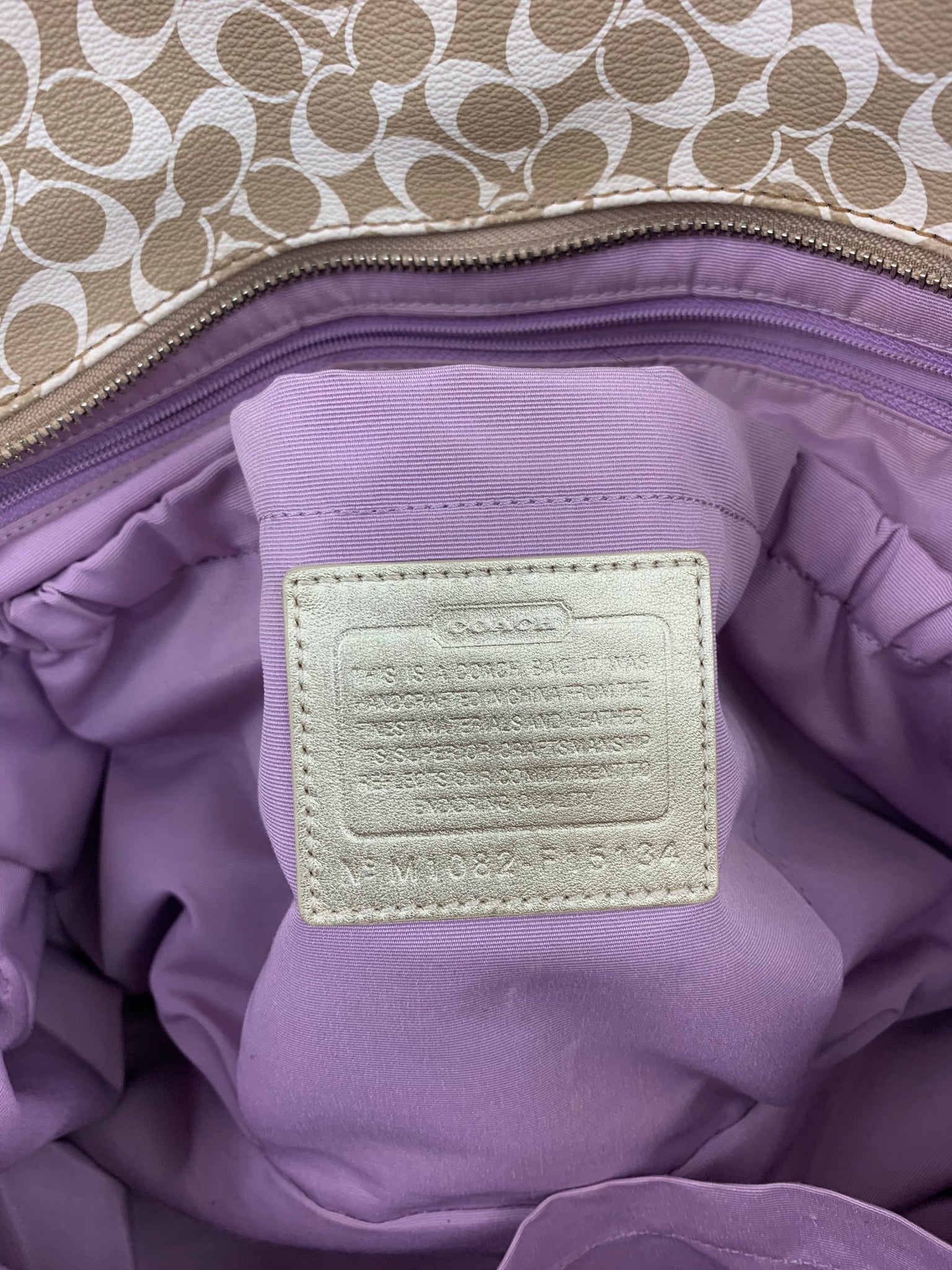 COACH Chelsea Heritage Stripe Diaper Bag Shoulder Handbag F15134 Gold READ