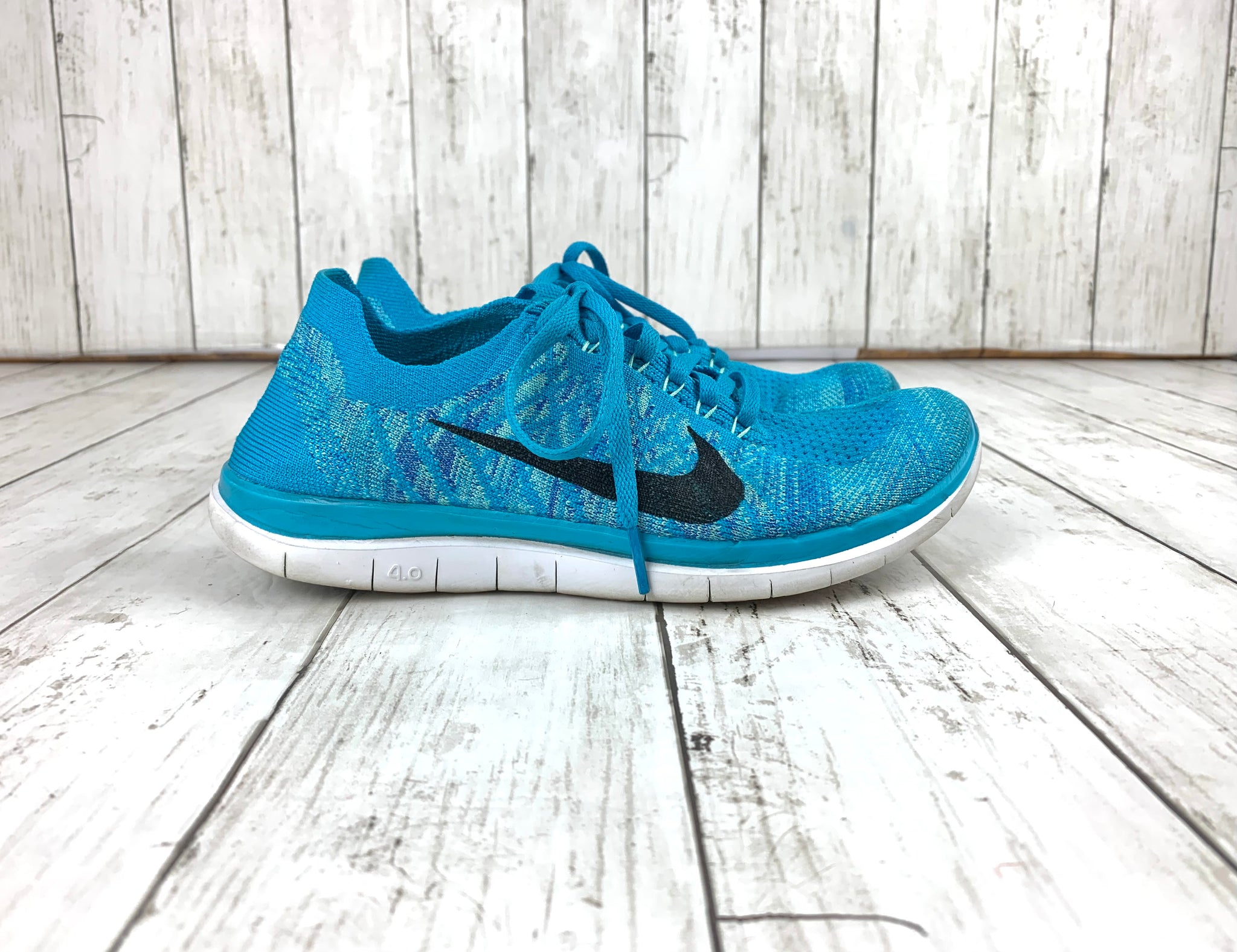 Nike free 4.0 flyknit grey blue best sale