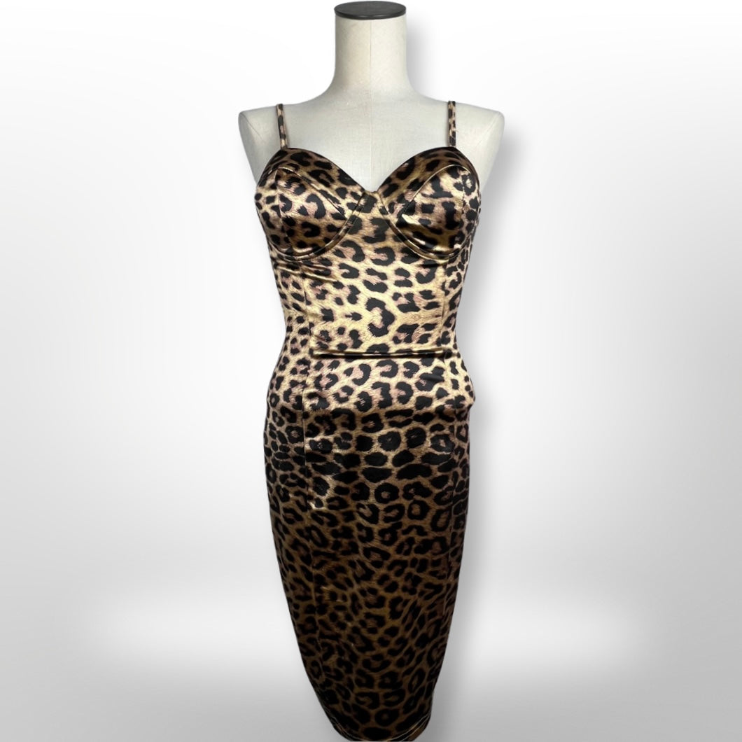 Entry Leopard Print Bustier Dress size S