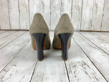 Load image into Gallery viewer, Coach Suede Peep Toe Heels size 6
