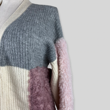 Load image into Gallery viewer, Anthropologie Faux Fur Colorblock Cardigan
